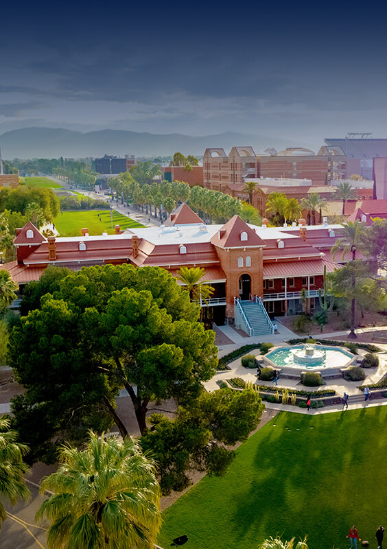 Aerial view of Old Main.